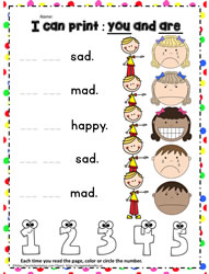 Print the sight word you and are